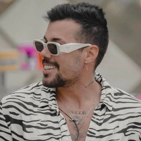 🔥  Prada PR17WS VYJ6X1 Sunglasses Powder Beige Brown Rectangle Unisex - Picture 5 of 11